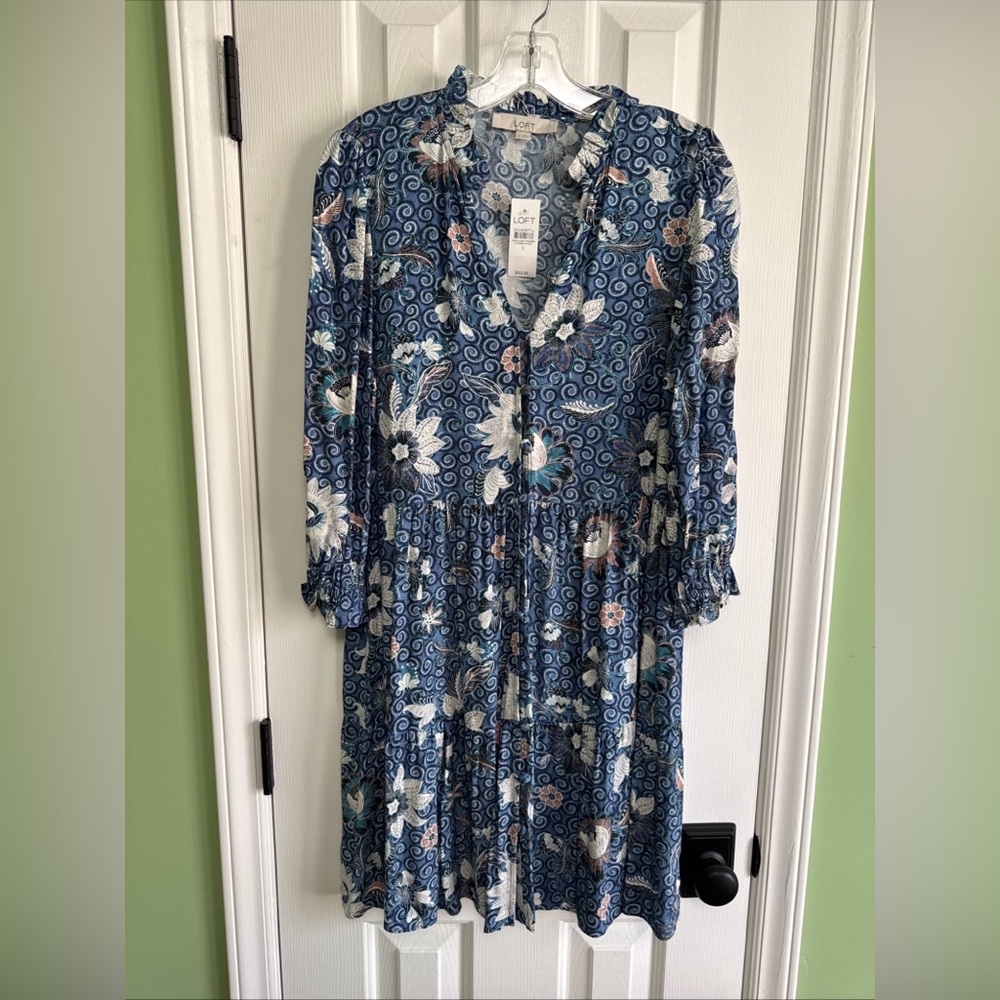 LOFT Blue Floral Women's Dress